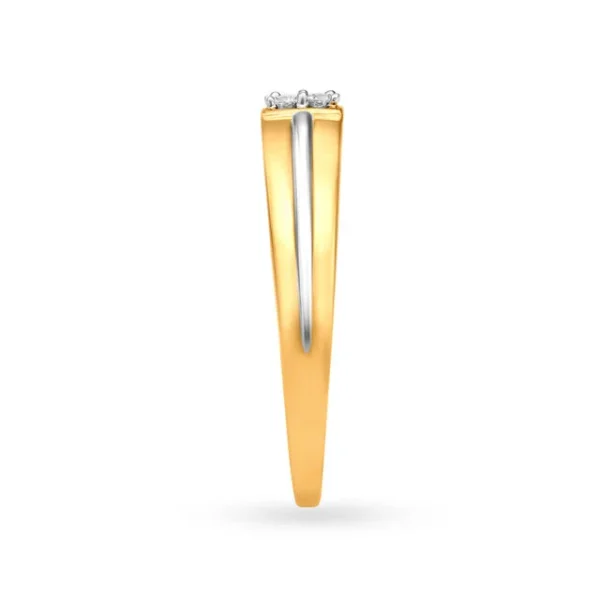Fancy Traditional Gold and Diamond Finger Ring - Image 4