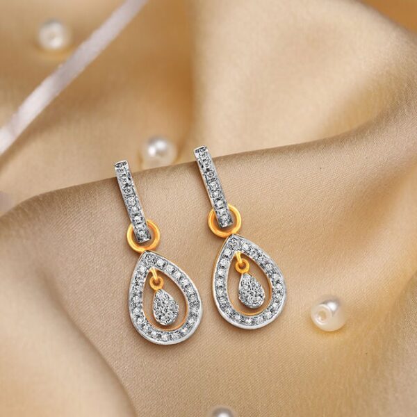 Teardrop Sparkle Diamond Hoop - Image 2