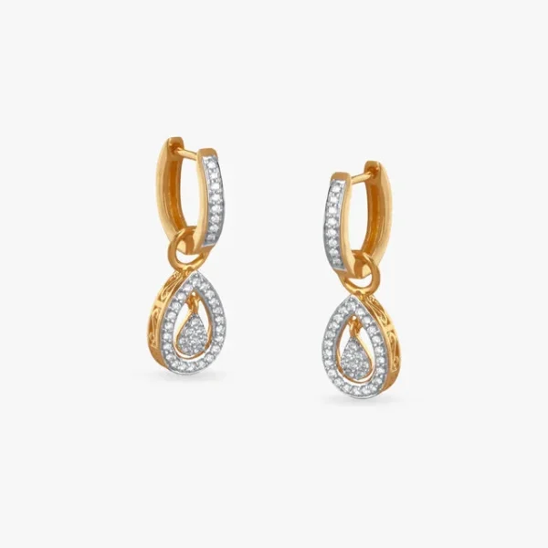 Teardrop Sparkle Diamond Hoop