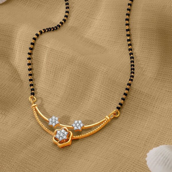 Exquisite Floral Diamond Mangalsutra - Image 2