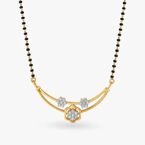 Exquisite Floral Diamond Mangalsutra