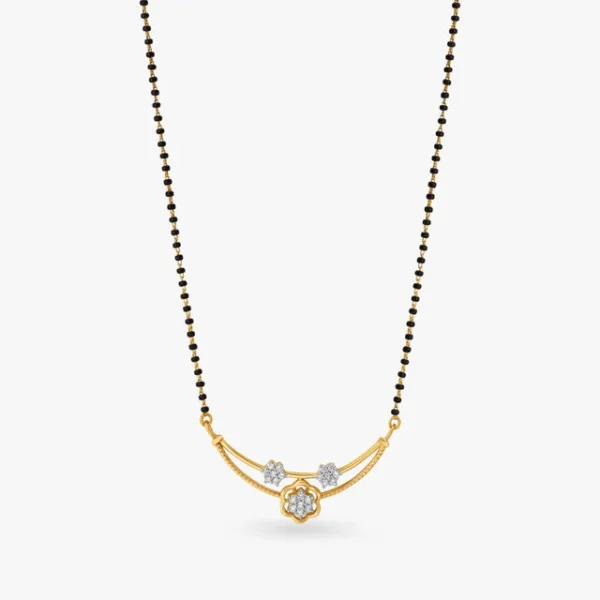 Exquisite Floral Diamond Mangalsutra - Image 3