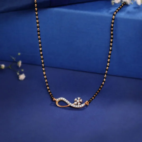 Infinity Floral Diamond Mangalsutra - Image 2