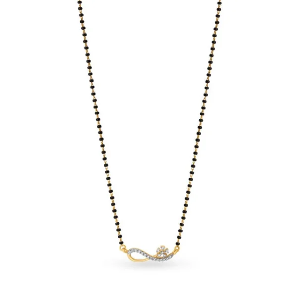 Infinity Floral Diamond Mangalsutra - Image 3