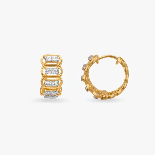 Linked Brilliance Diamond Hoop Earrings - Image 3