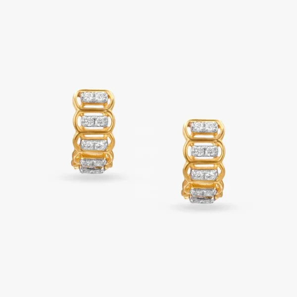 Linked Brilliance Diamond Hoop Earrings - Image 4
