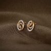 Swirling Luxe Diamond Stud Earrings - Image 2