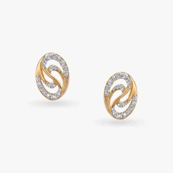 Swirling Luxe Diamond Stud Earrings