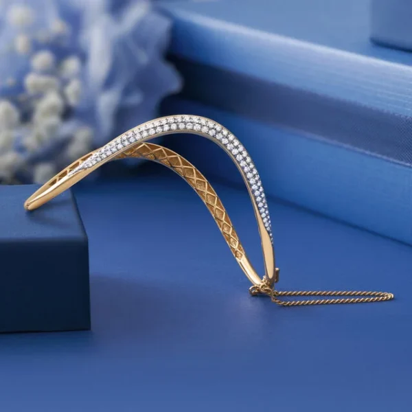 Wave Diamond Bangle - Image 2