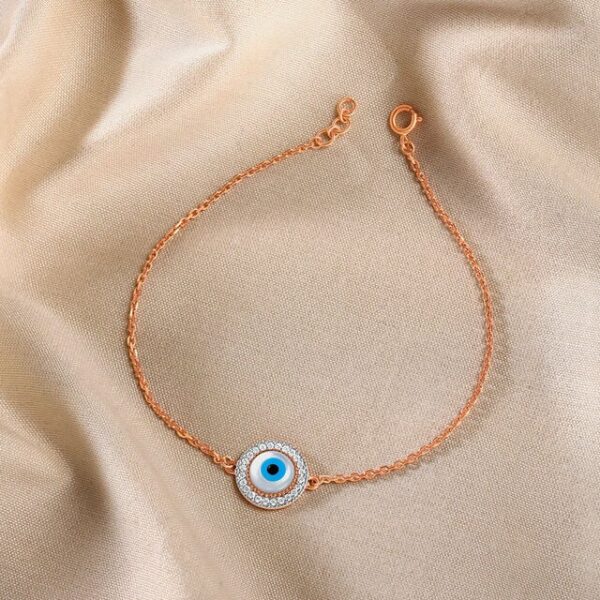 Delicate Evil Eye Diamond Bracelet - Image 2